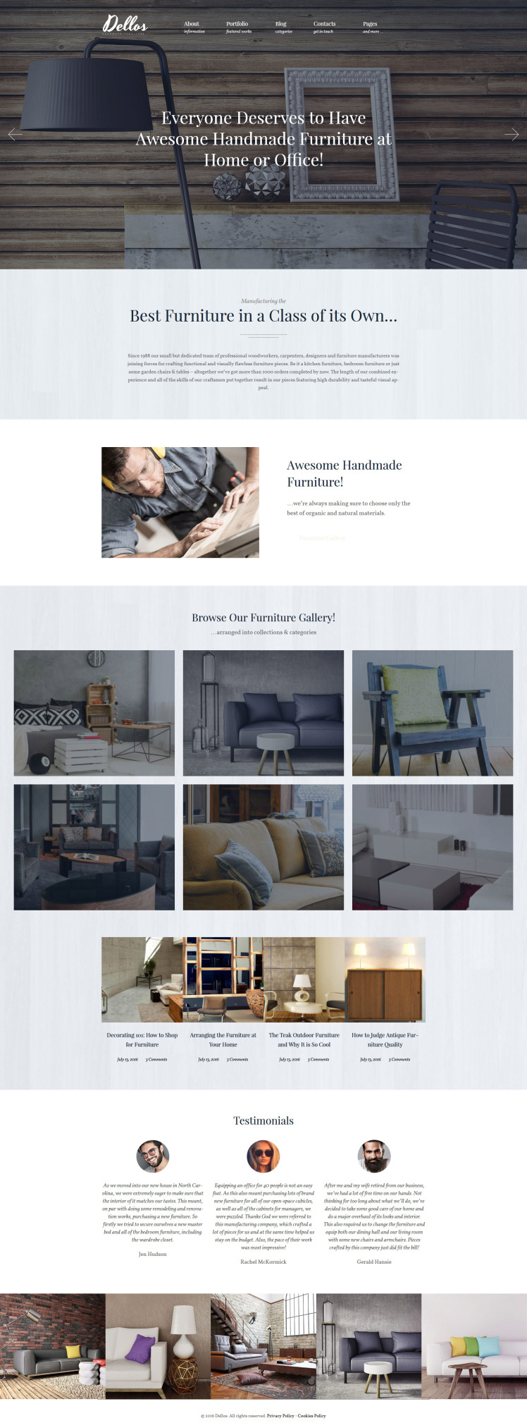Dellos Handmade Furniture Interior Responsive WordPress Theme