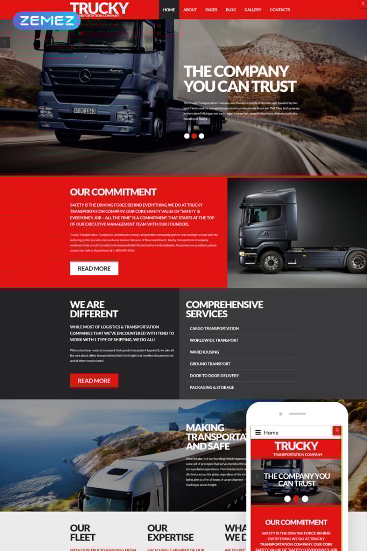 Trucky Transportation Responsive Joomla Templates