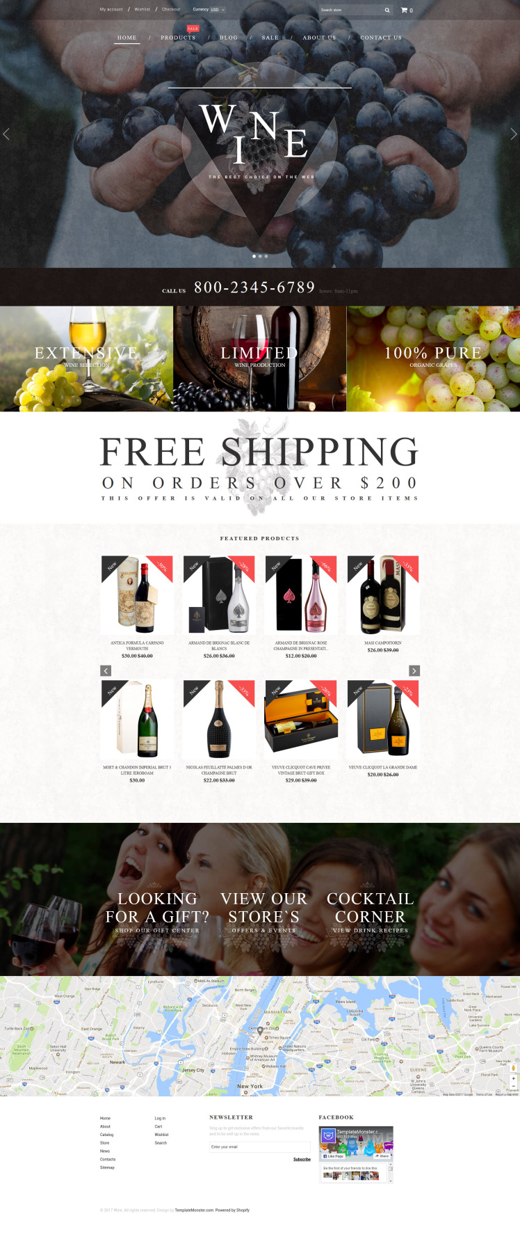 Wine Wine Shop Responsive Shopify Theme #62177