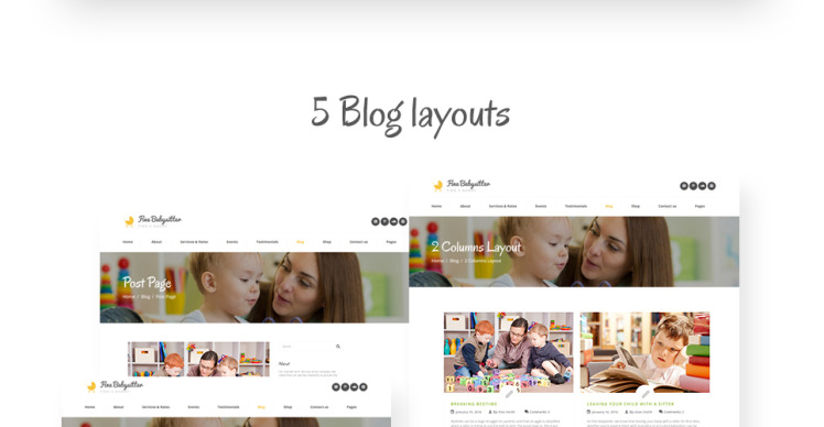 Fine Babysitter - Nanny Services Responsive Multipage Website Template ...