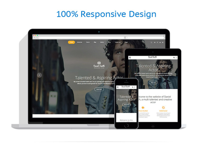 Daniel Smith - Personal Page Responsive Multipage Website Template #62236