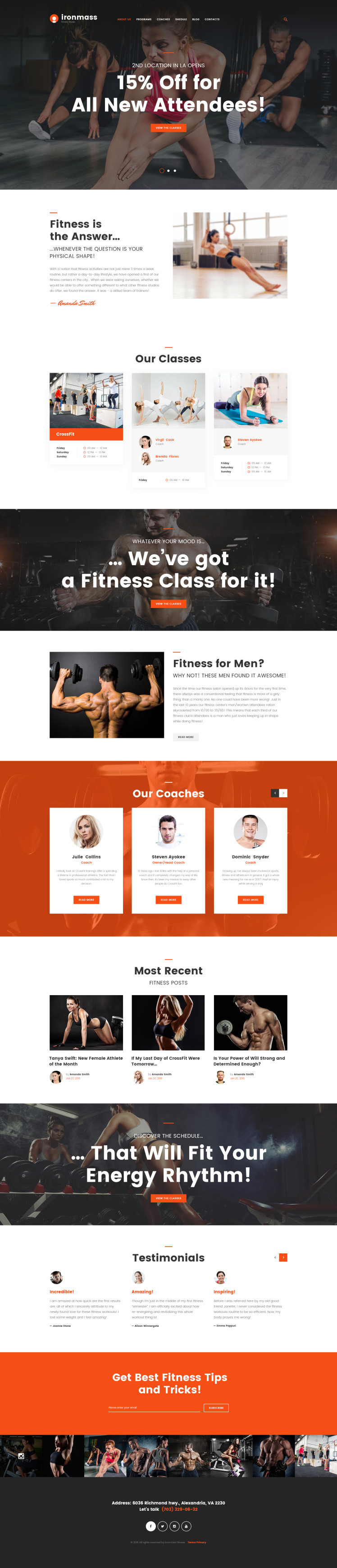 Ironmass Fitness Center Multipage Website Template 62271