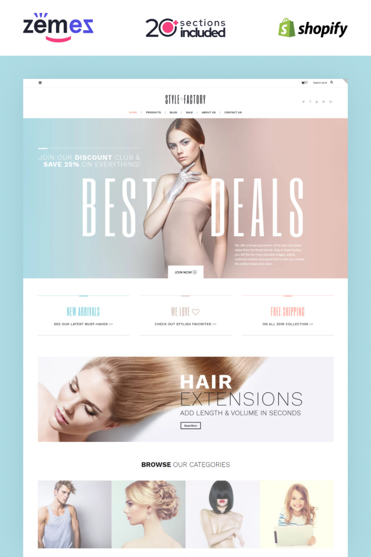 Style Factory Hair Care Hair Styling Responsive Shopify Themes