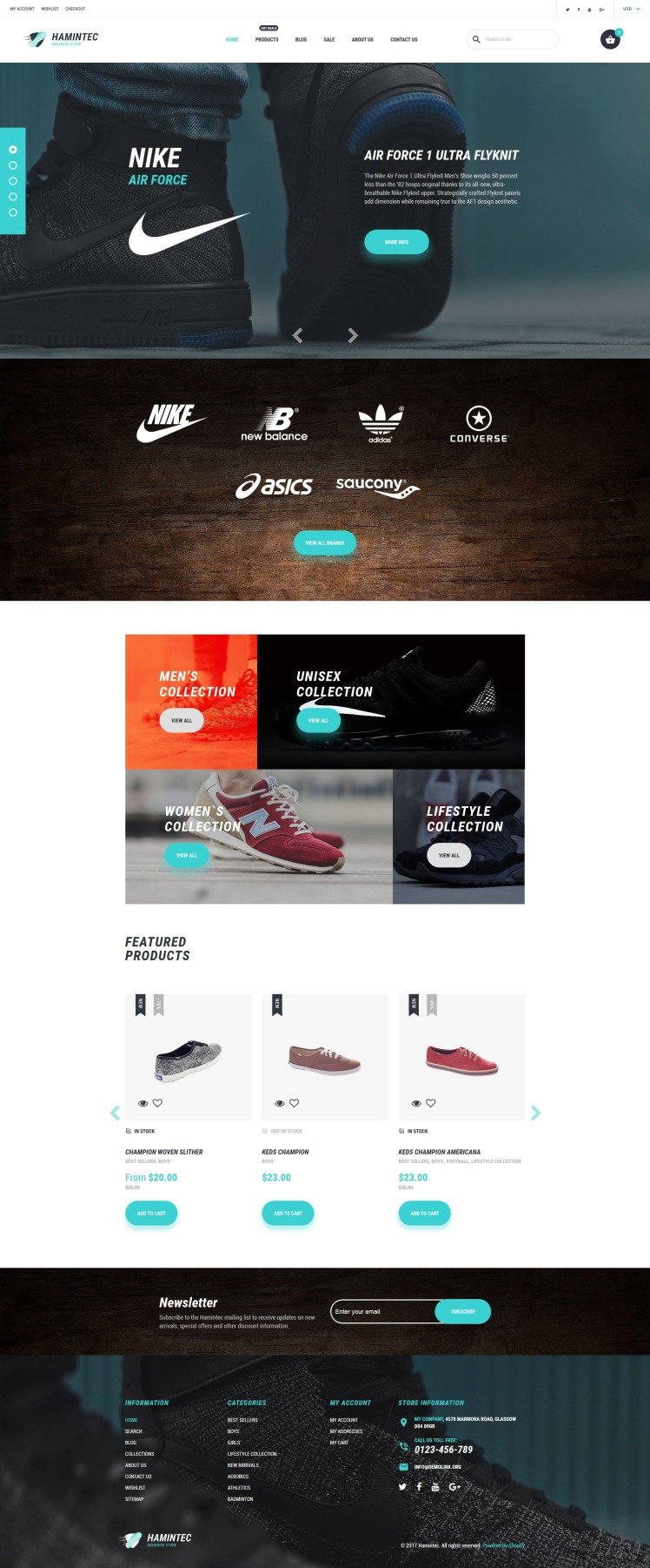 Hamintec Luxury Quality Sneakers Store Shopify Theme
