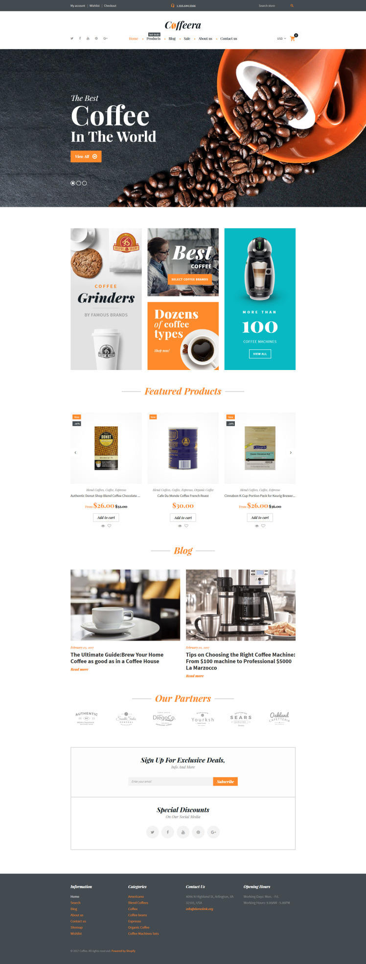 Java Junction Coffee Shop Responsive Shopify Online Store Theme #62324