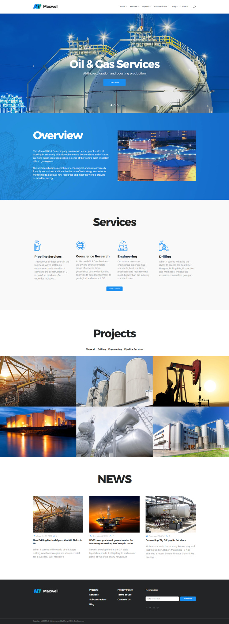 Petroleum Oil amp Gas Company Responsive WordPress Theme