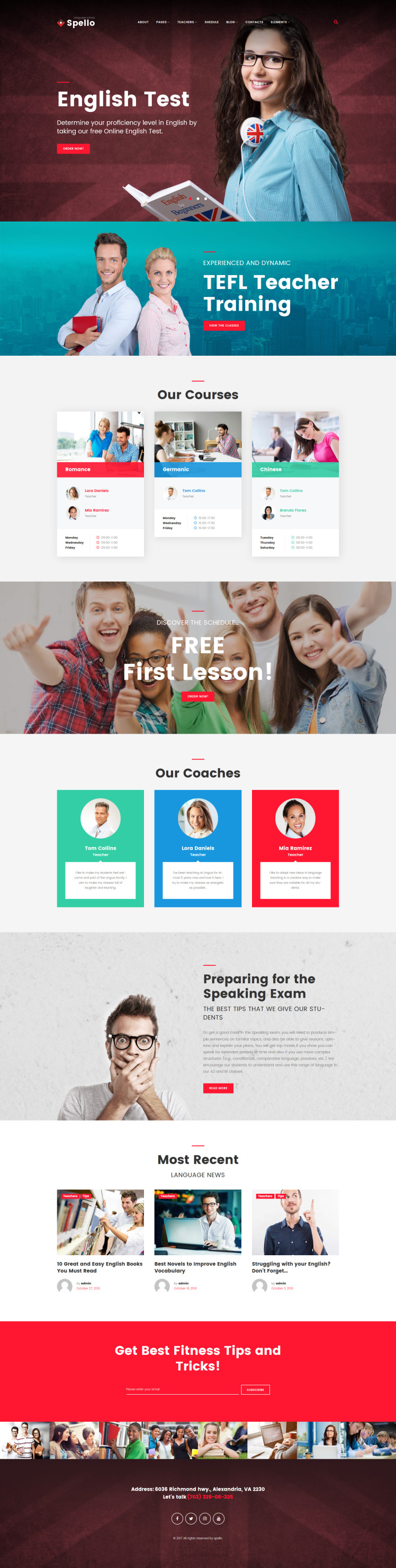 Spello Language School WordPress Theme