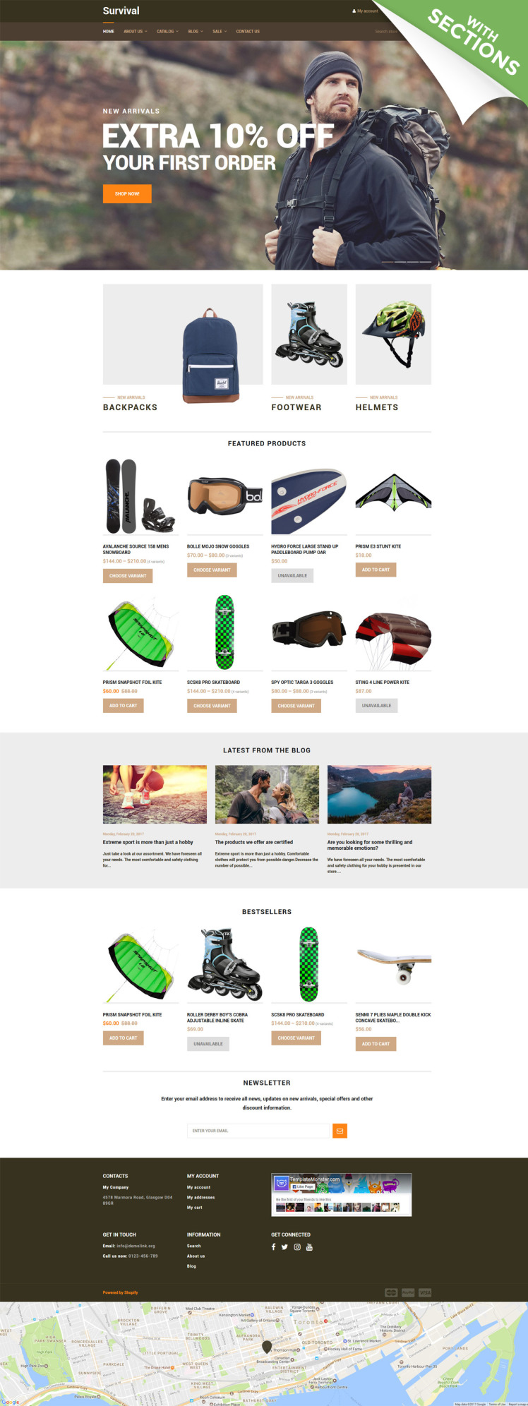 Survival Travel Equipment Shopify Theme