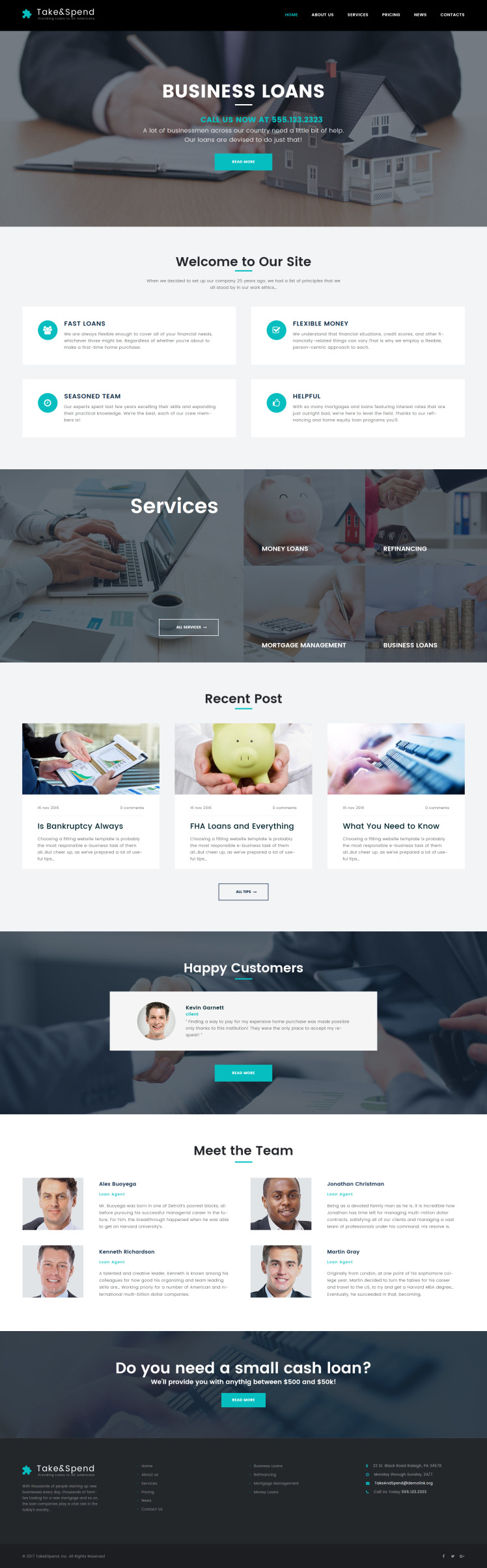 Take Spend Loans and Mortgages Business WordPress Theme