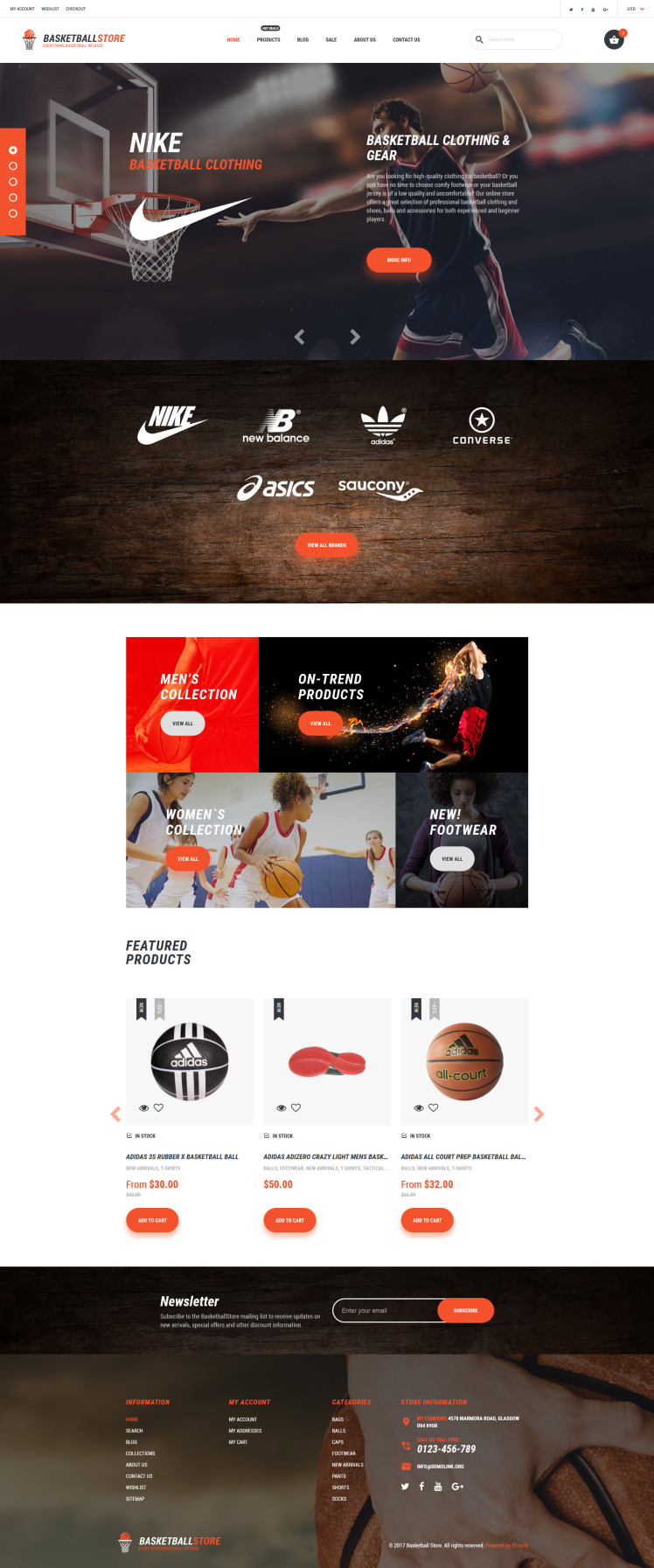 Basketball Responsive Shopify Theme #62457