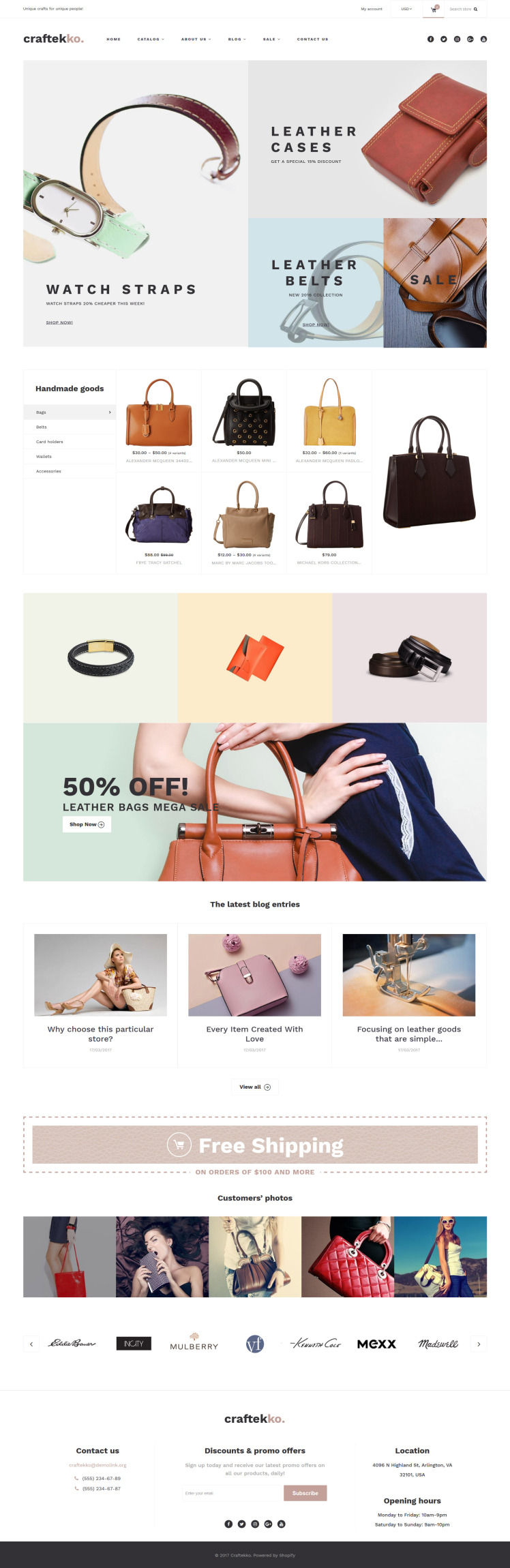 Craftekko Handbag Responsive Shopify Theme #63378