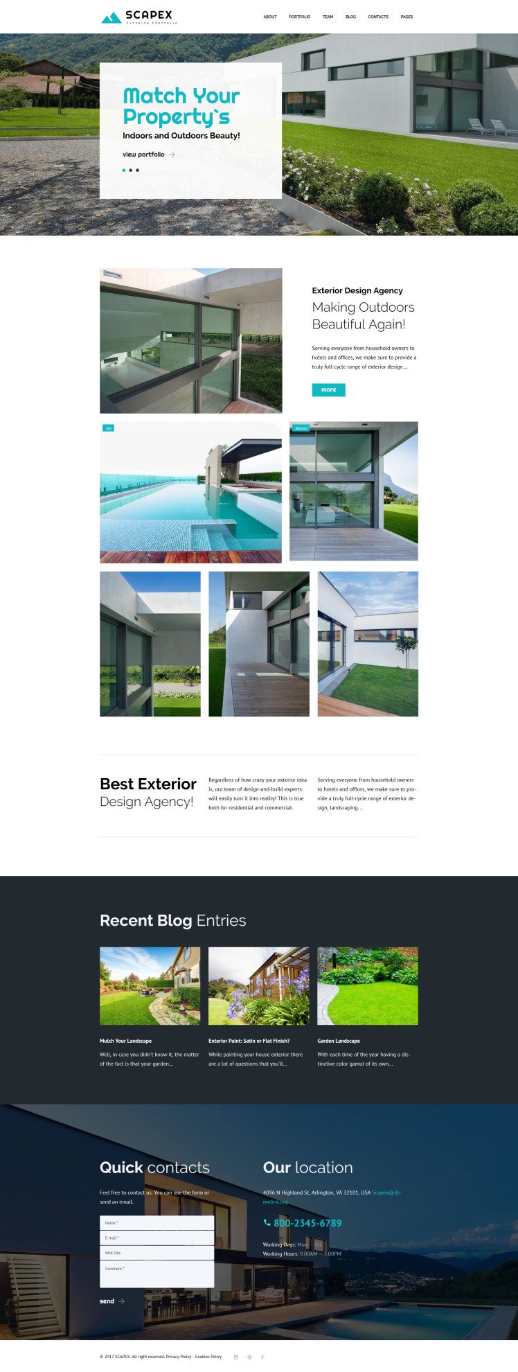 Scapex Exterior Designer Portfolio WordPress Themes