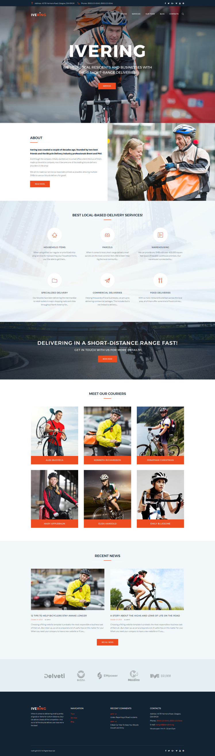 Bike Courier Package Delivery WordPress Theme