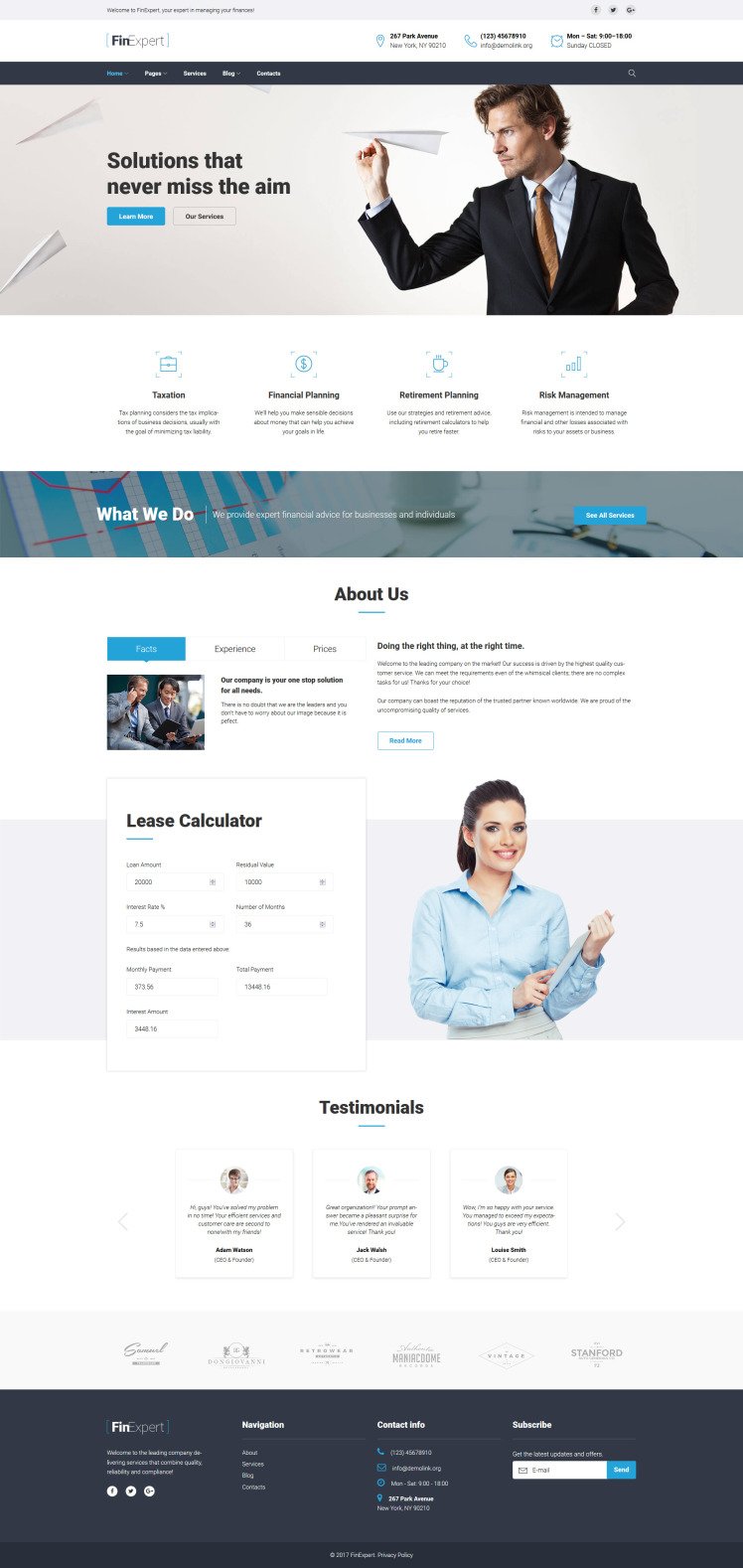 FinExpert Financial Advisory Company Responsive WordPress Themes