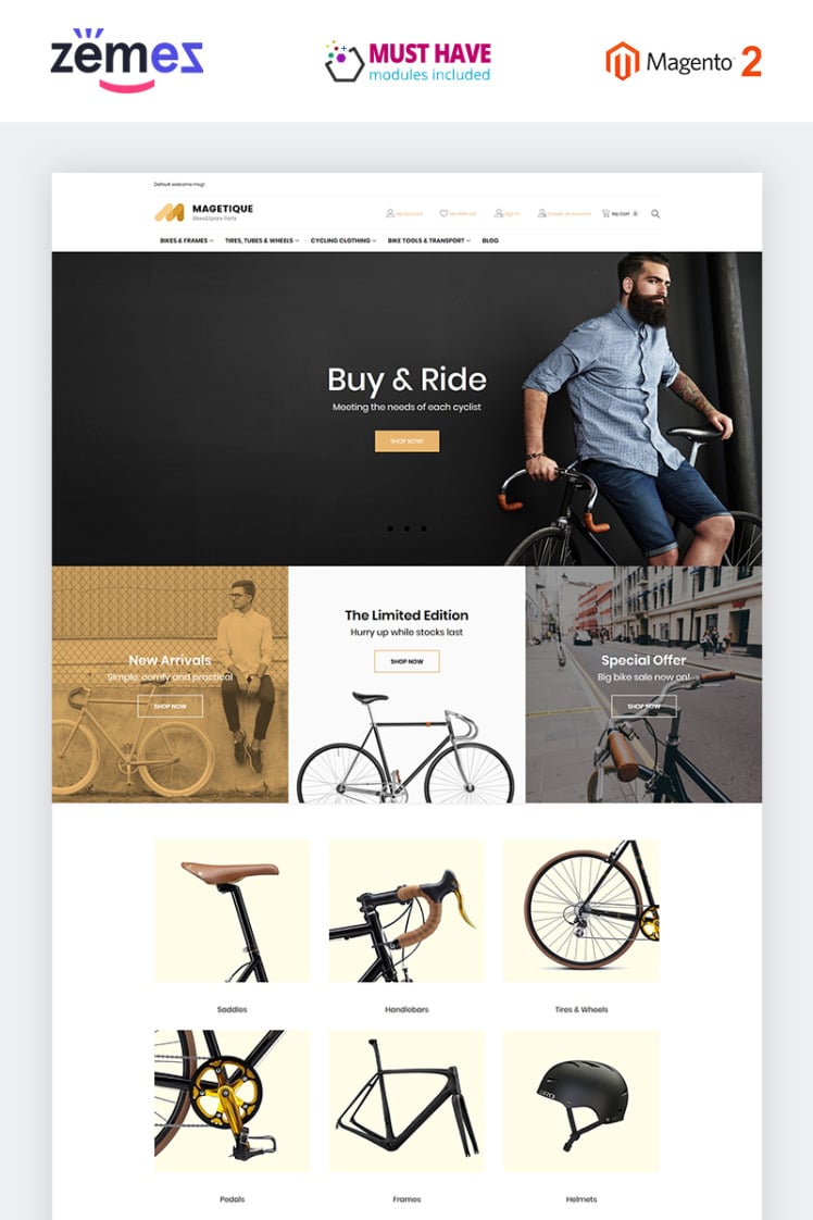 Magetique Bikes Magento Themes