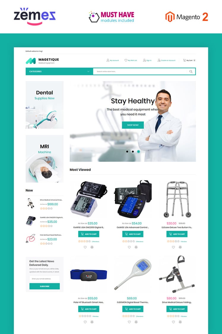 Magetique Medical Equipment Magento Themes
