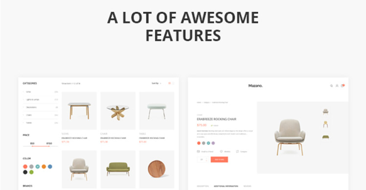 Mazano Responsive Minimalist Fashion Furniture Shopify Theme #63878-3