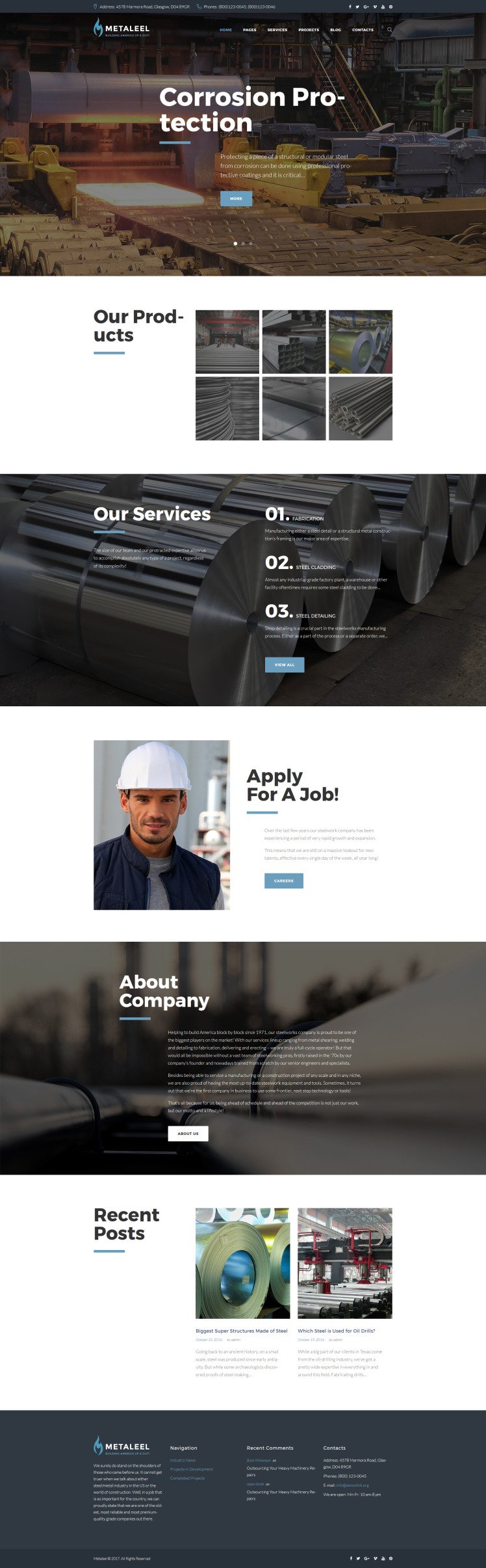 Mataleel Industrial Company Website Template For WordPress