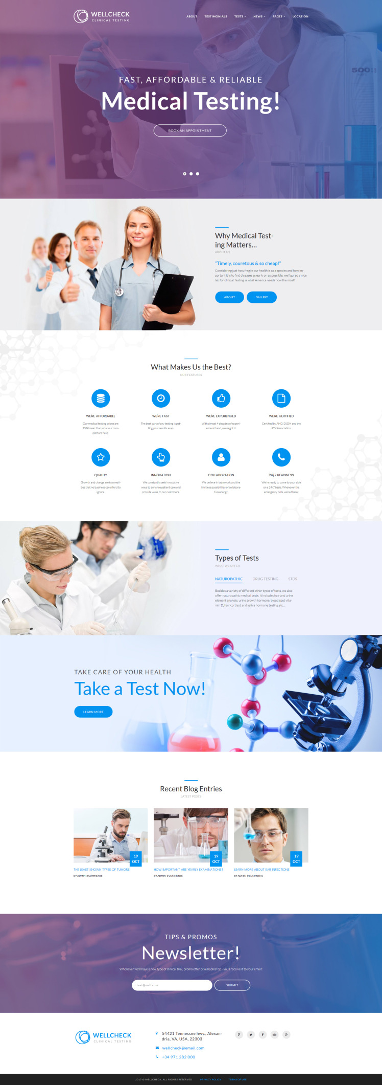 MediCheck - Medical Laboratory Responsive WordPress Theme #64121