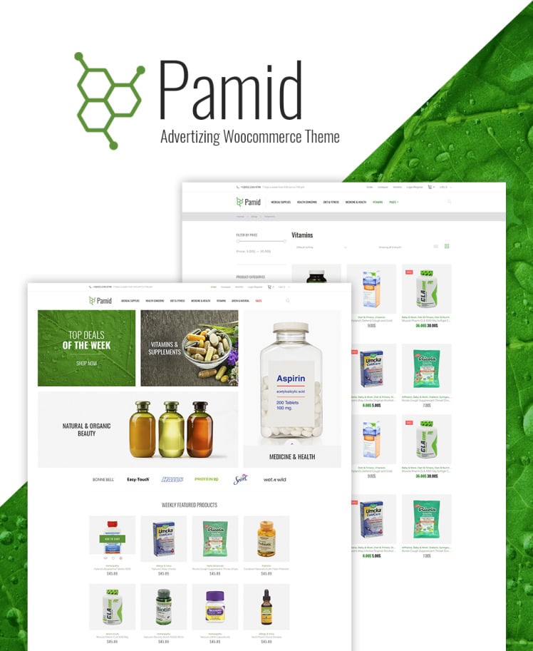 Pamid Drug Store Responsive WooCommerce Theme
