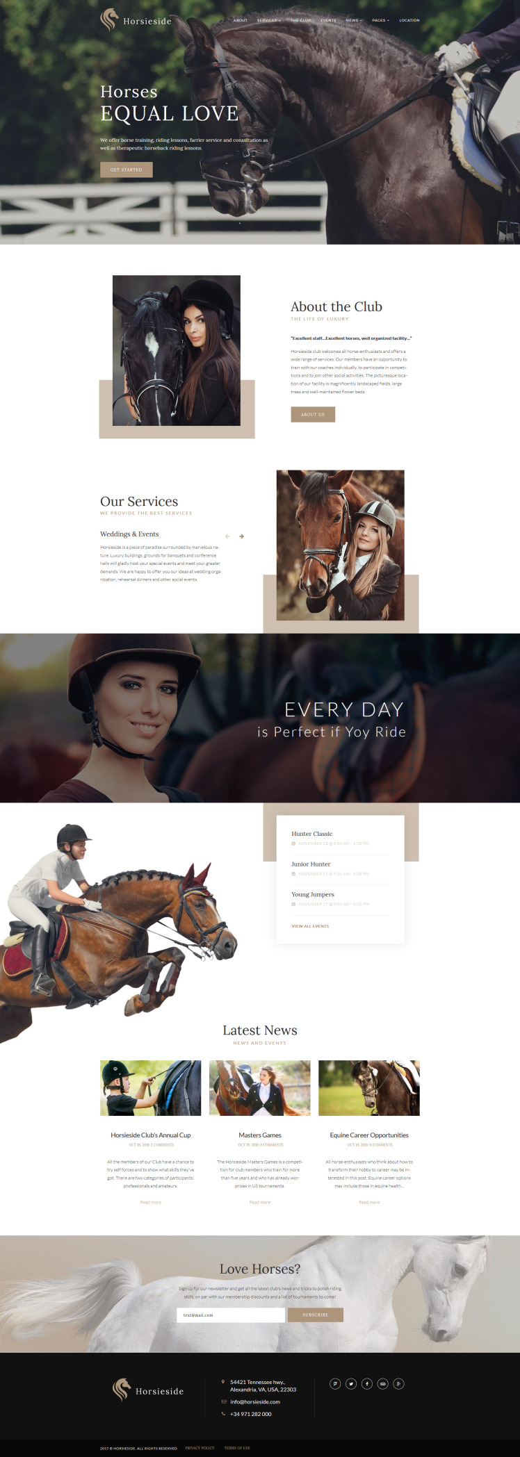 Horsieside Equestrian Center Responsive WordPress Theme