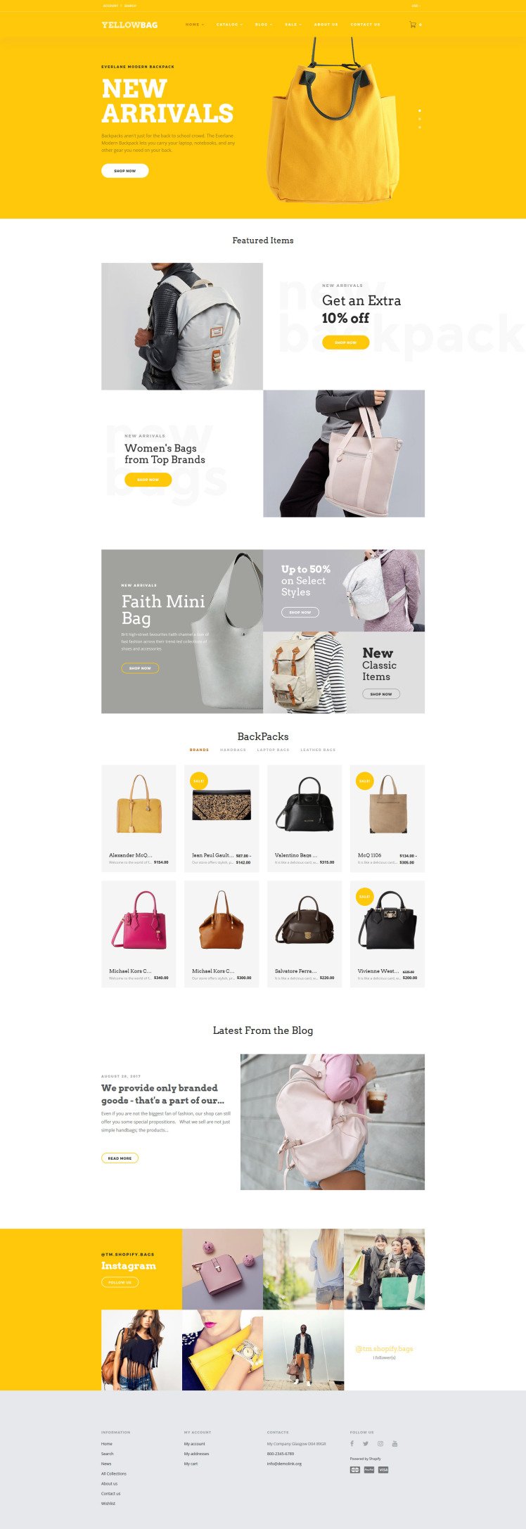 YellowBag Handbag Responsive Shopify Themes