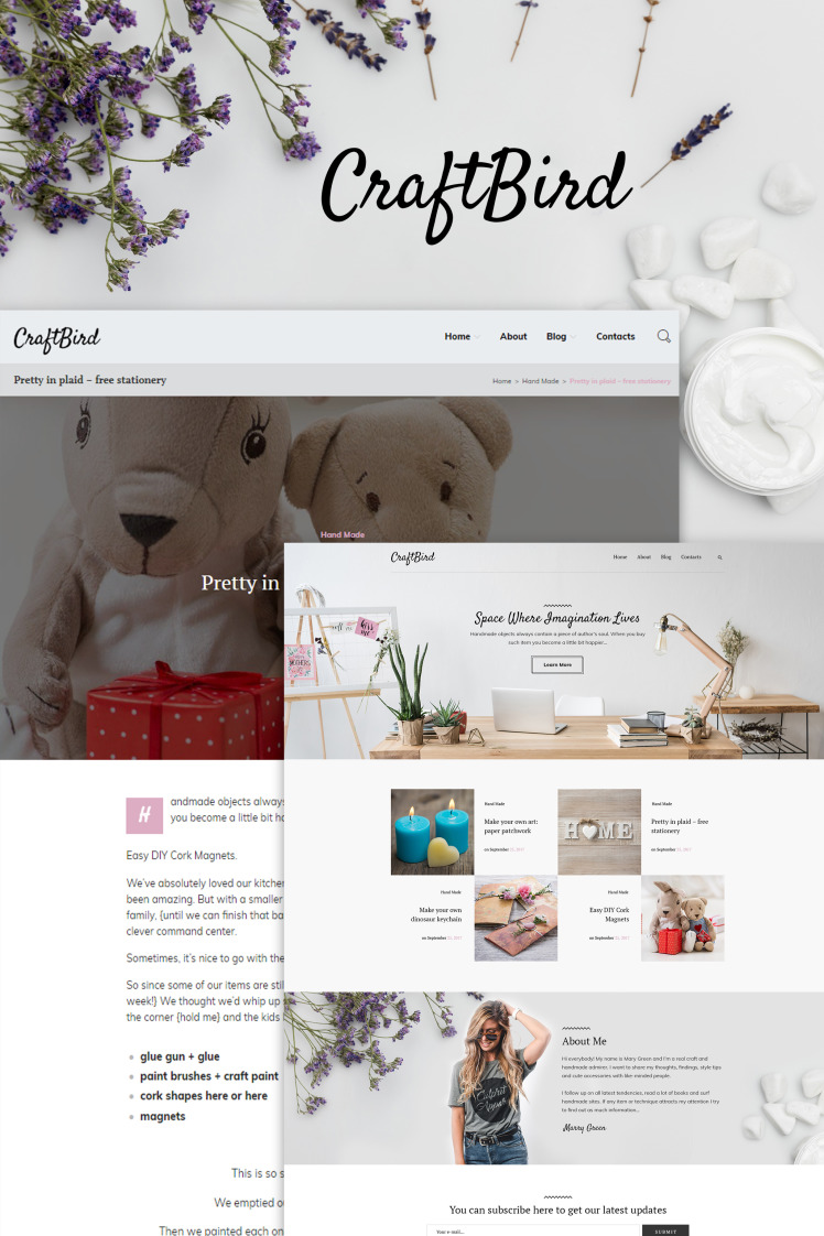 CraftBird Handmade Artist Personal Blog WordPress Theme WordPress Theme