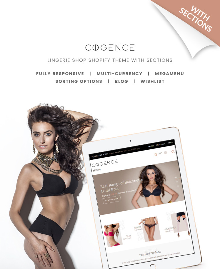 Lingerie eCommerce Responsive Shopify Theme #65125