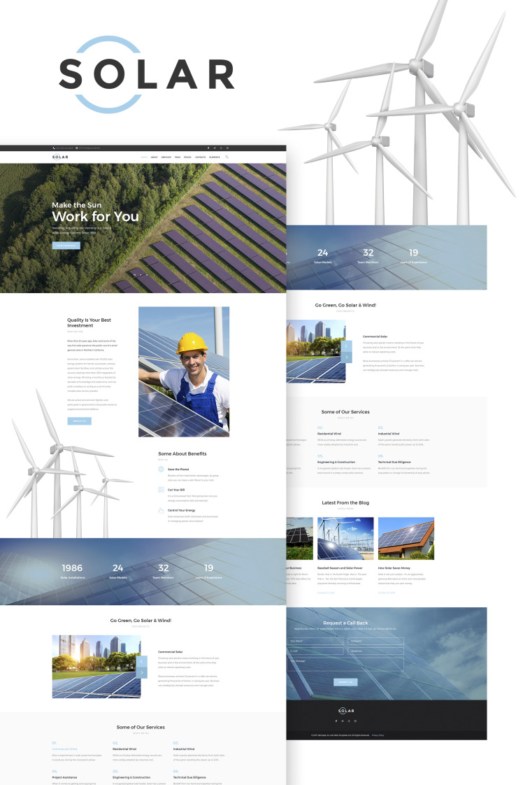 Solar Energy Responsive WordPress Theme