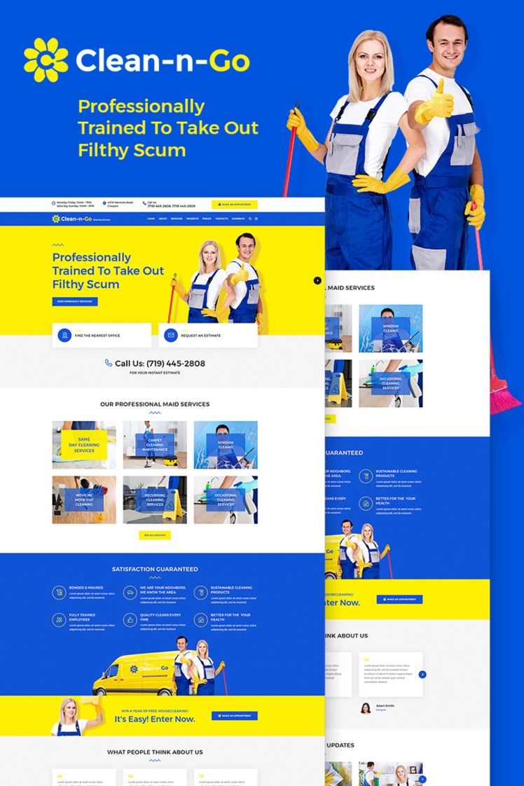 Clean-n-Go - WordPress Theme for Cleaning Services #65871