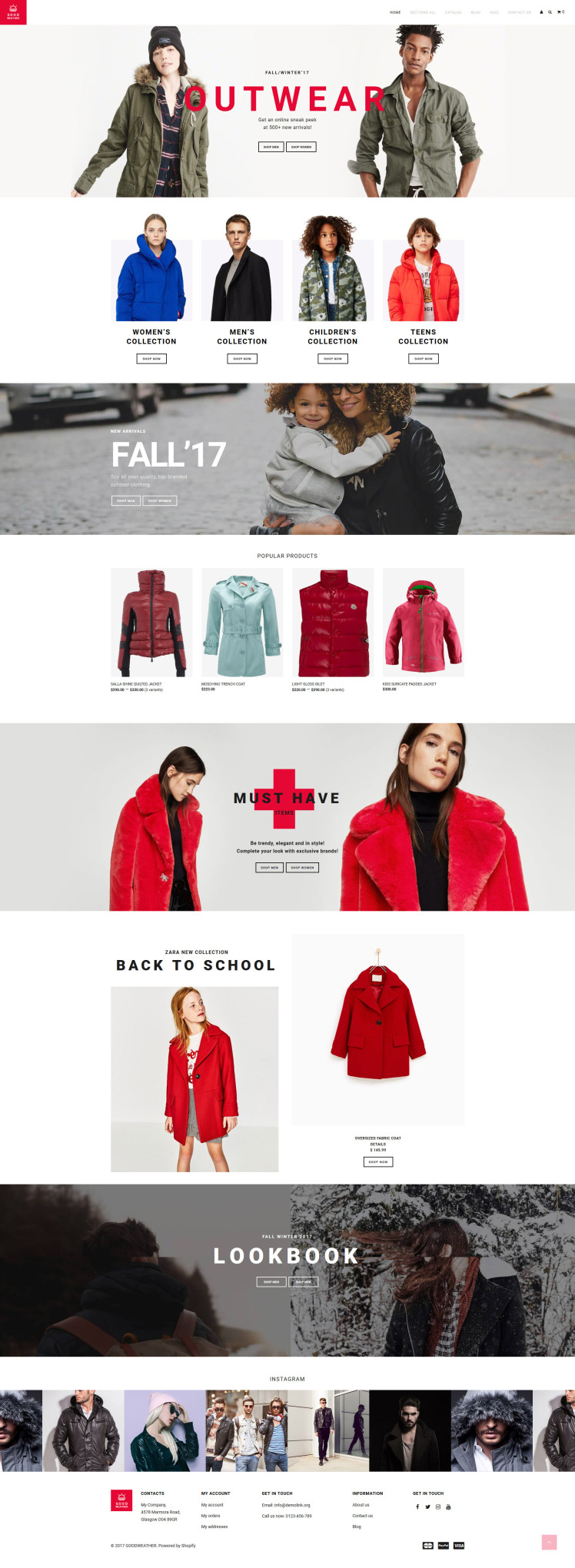 GoodWeather Outdoor Clothing Shopify Theme #65823