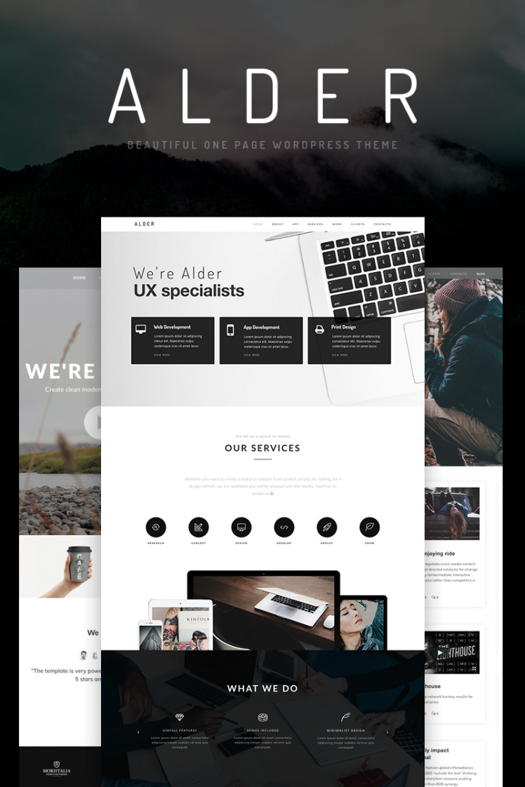 Alder OnePage WordPress Themes