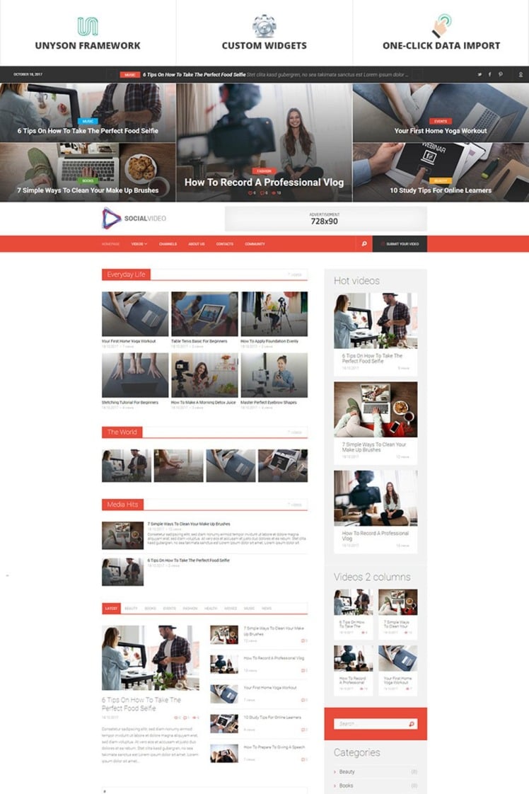 SocialVideo Viral Youtube And Vimeo Video Magazine WordPress Theme
