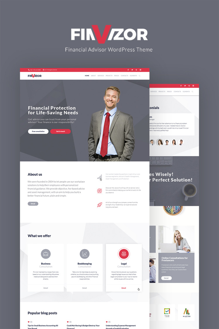 FinVizor - WordPress Theme for Financial Advisor #66066
