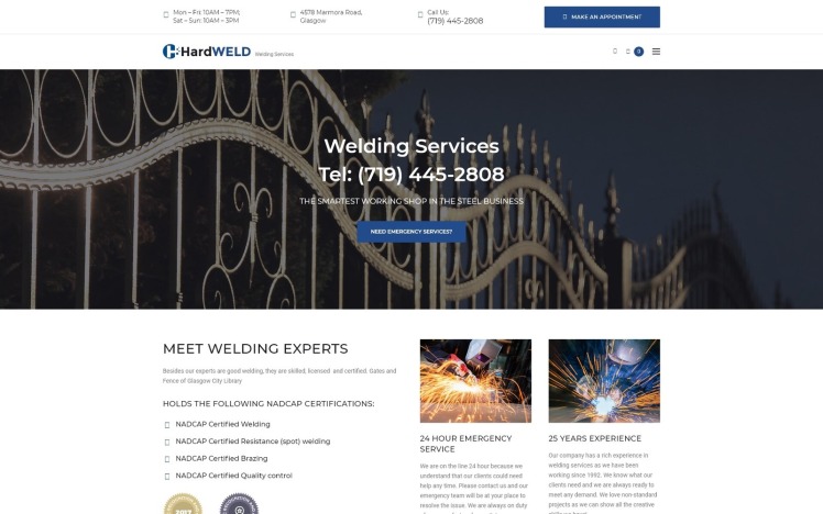 HardWeld Welding Service Responsive WordPress Theme