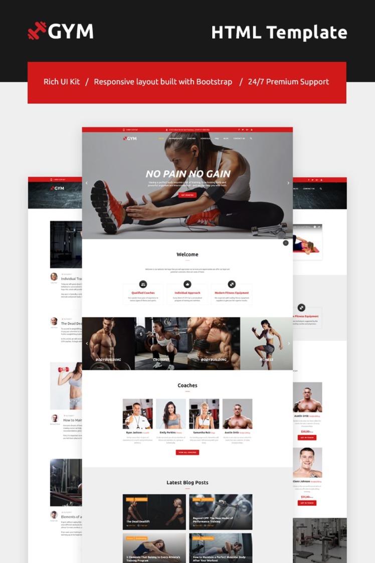 Gym - Fitness & Gym Responsive Website Template #66235