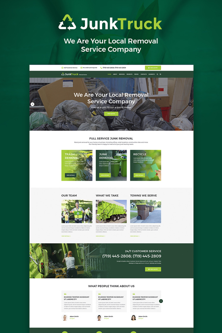 JunkTruck Garbage Removal Service WordPress Themes
