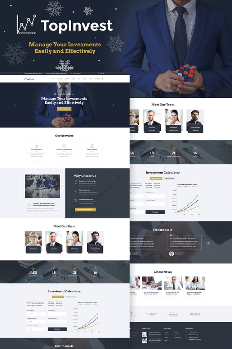 TopInvest Investment Company WordPress Theme