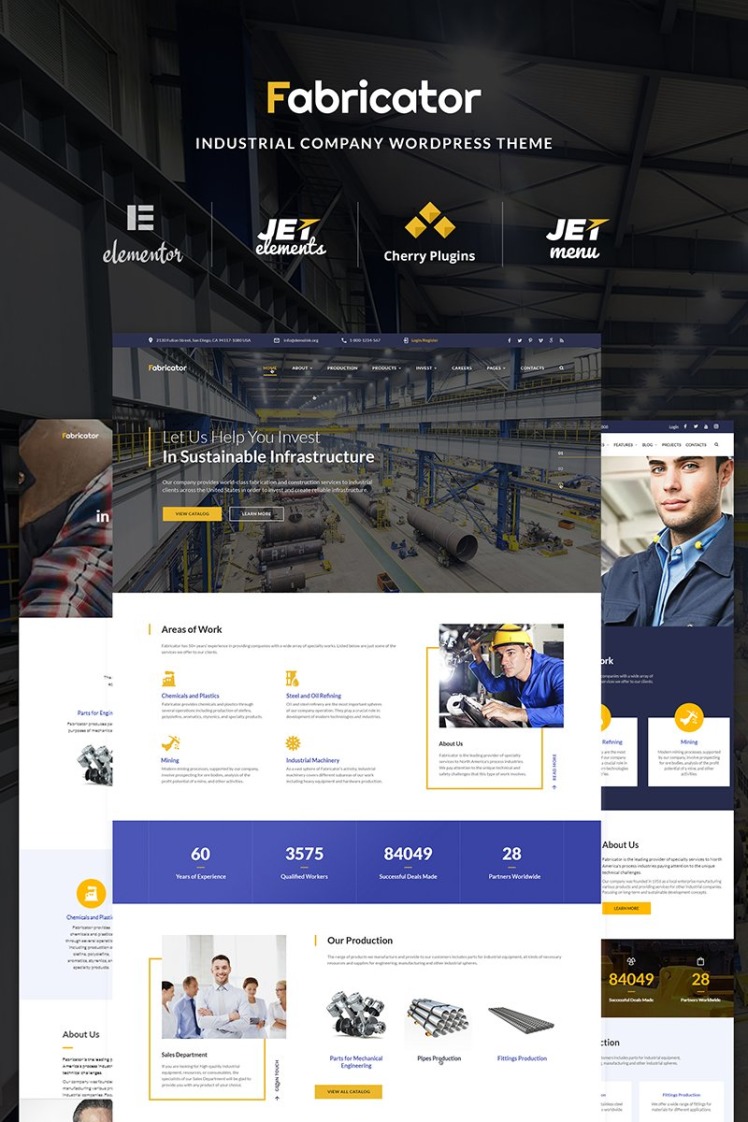 Fabricator Industrial Company WordPress Elementor Theme
