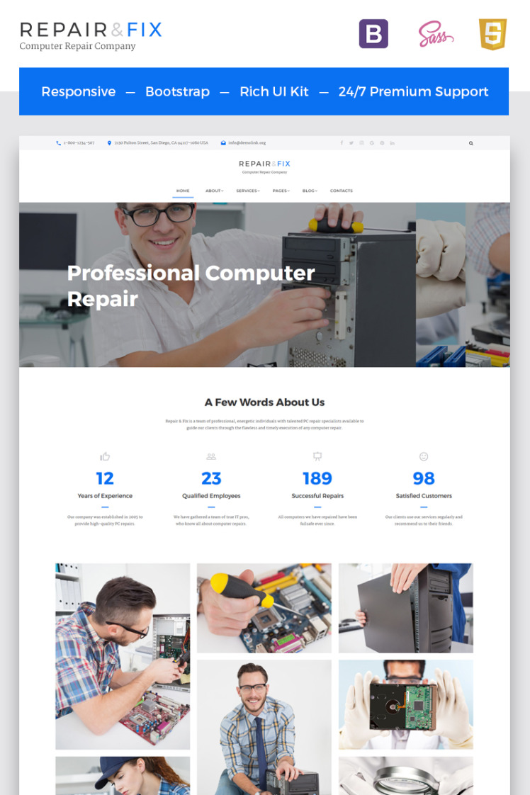 Repair Fix - Computer Repair Company HTML5 Website Template #67003