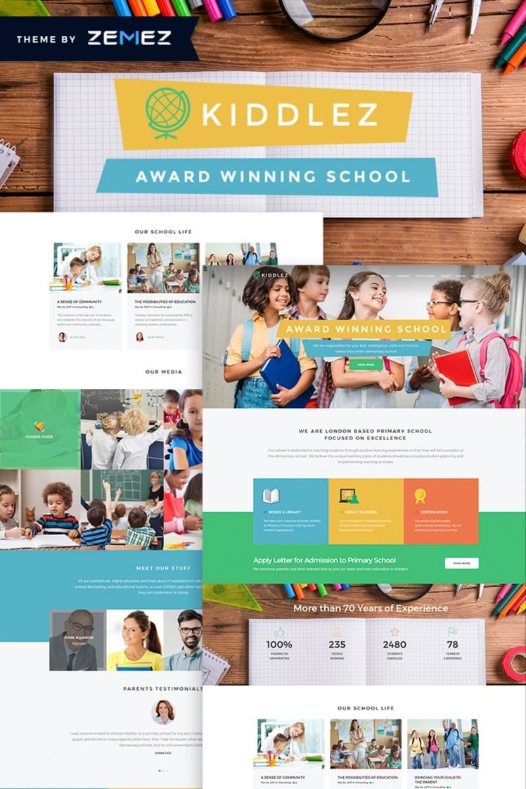 Kiddlez Primary School Responsive WordPress Theme