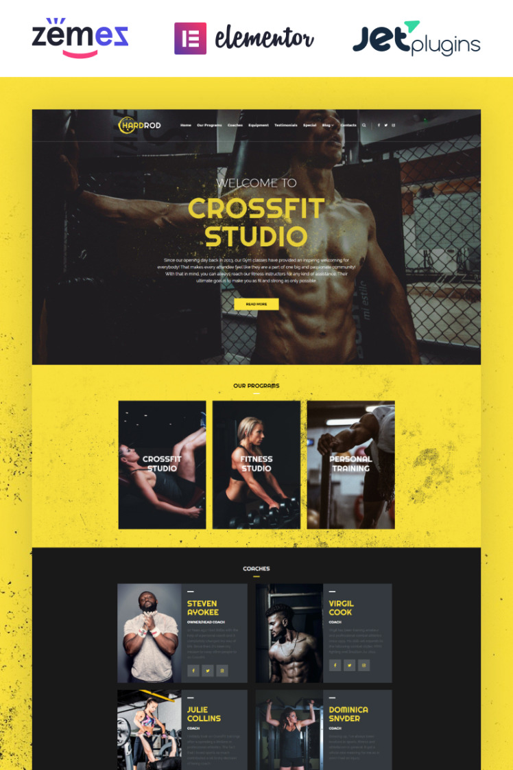 Hardrod Dynamite Fitness Bodybuilding WordPress Themes