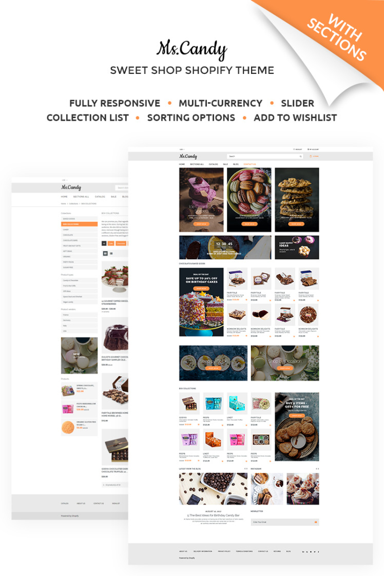 Ms Candy Delicicous Sweets Candies Online Store Shopify Theme #67574