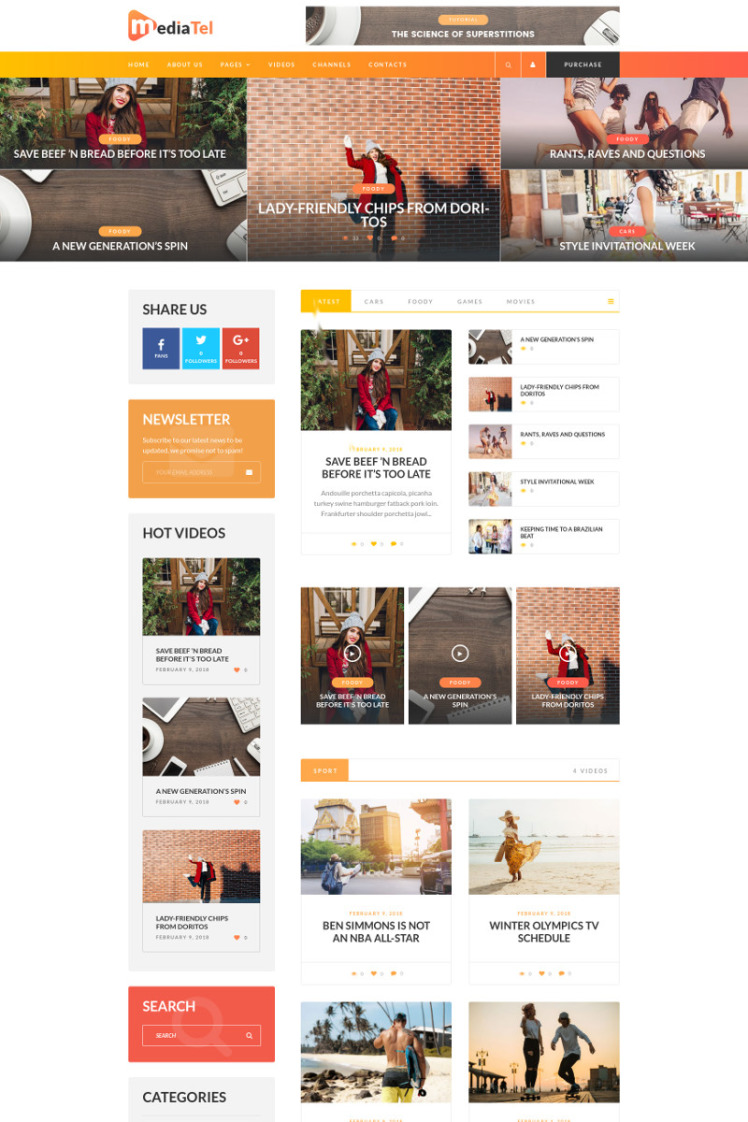 MediaTel YoutubeVimeo Video News Aggregator Magazine WordPress Theme