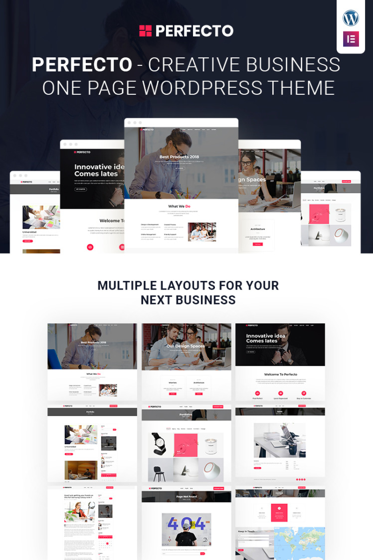 Perfecto Business One Page WordPress Theme