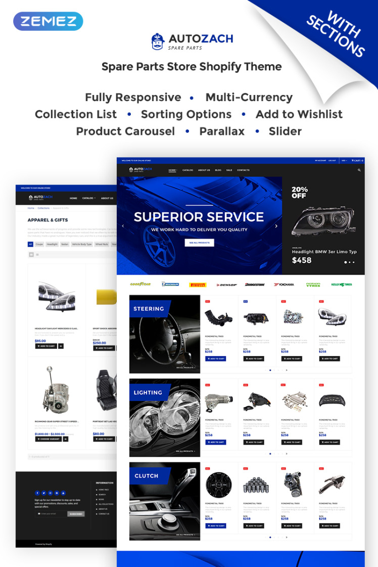 AutoZach Auto Parts Shopify Theme #68147