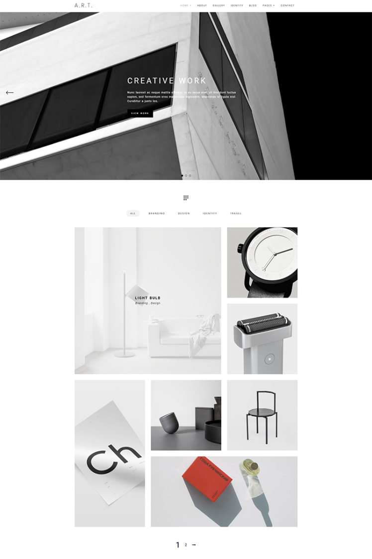 Art Minimal Portfolio Photography WordPress Theme