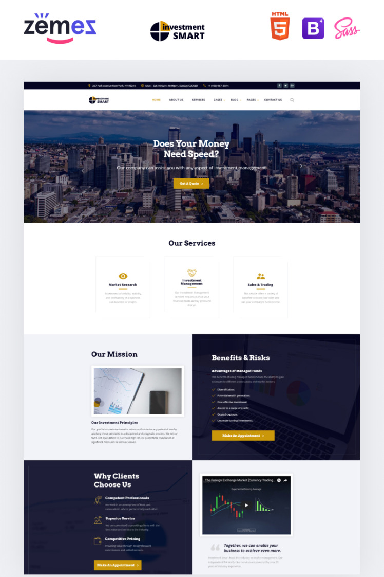 Investment Smart Investment Management Company Website Template 68347