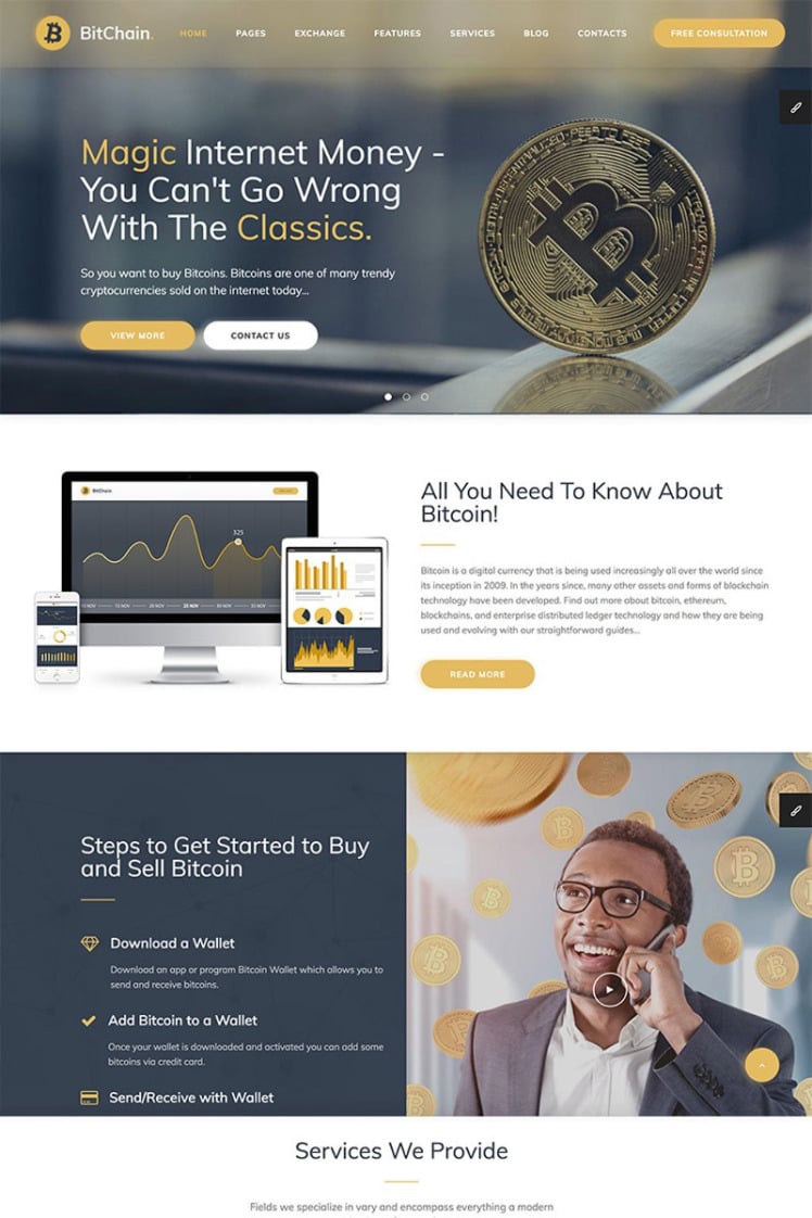 BitChain Pro - Mining And Crypto Currency Exchange WordPress Theme #68458