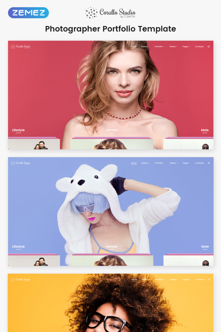 Corallo Studio - Photographer Portfolio Multipage Website Template #68544
